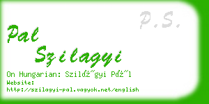 pal szilagyi business card